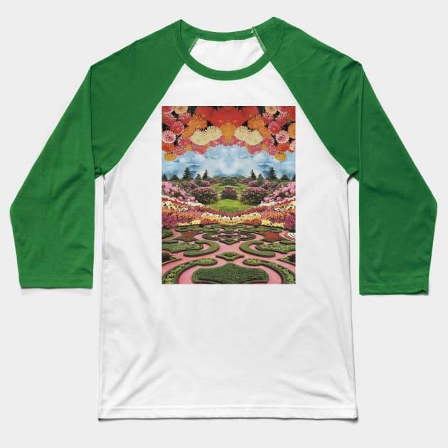 Spring Symmetry Baseball T-Shirt by leafandpetaldesign